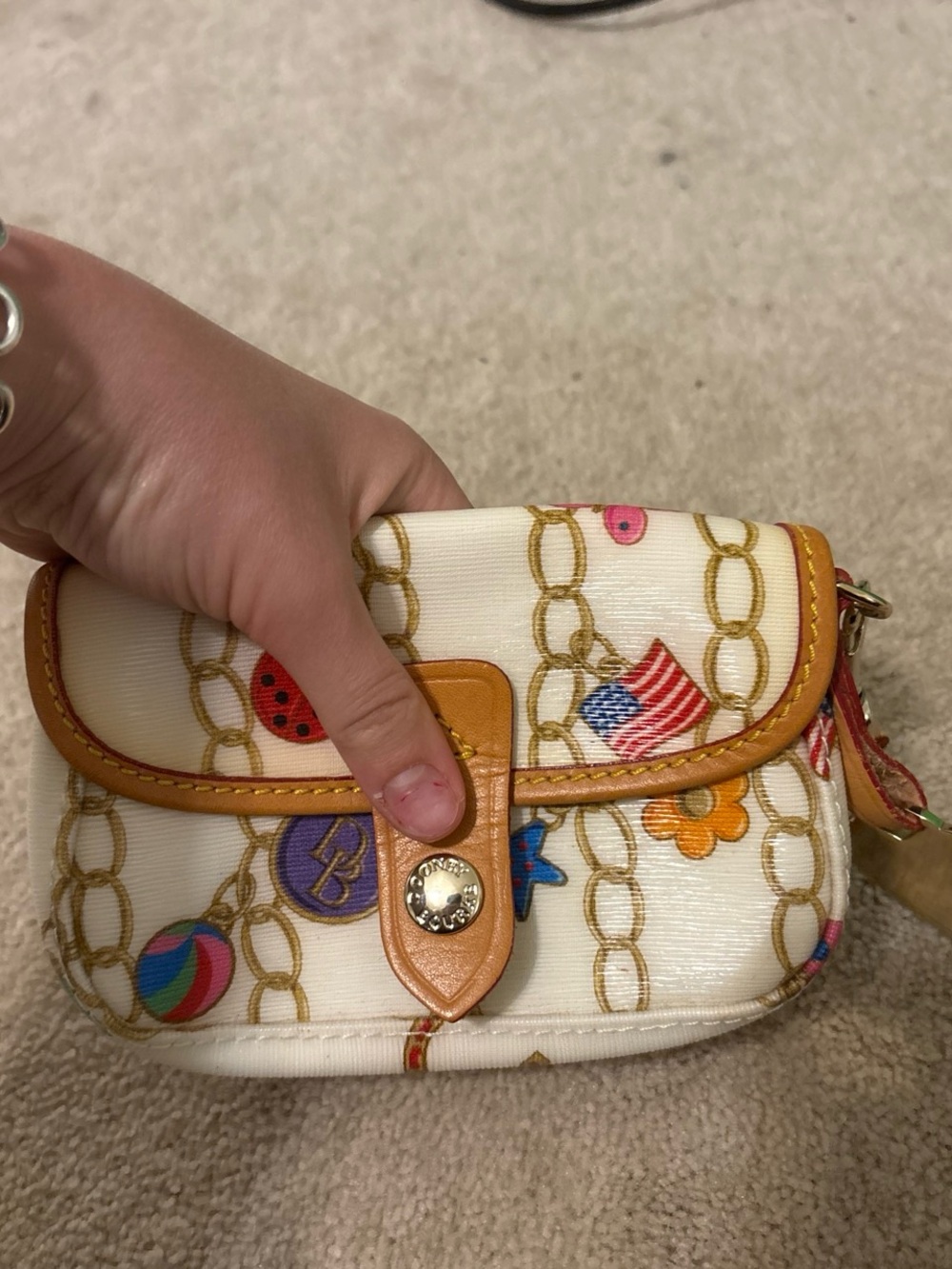 Dooney & Bourke Cream Multi-Print Small Wristlet - Picture 6 of 7